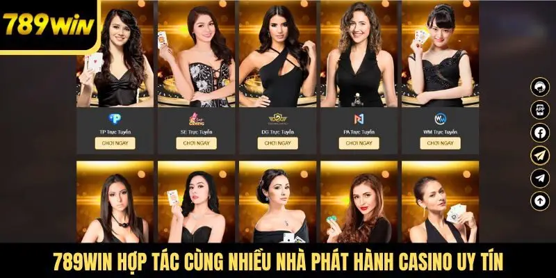 789Win hợp tác cùng nhiều nhà phát hành casino uy tín