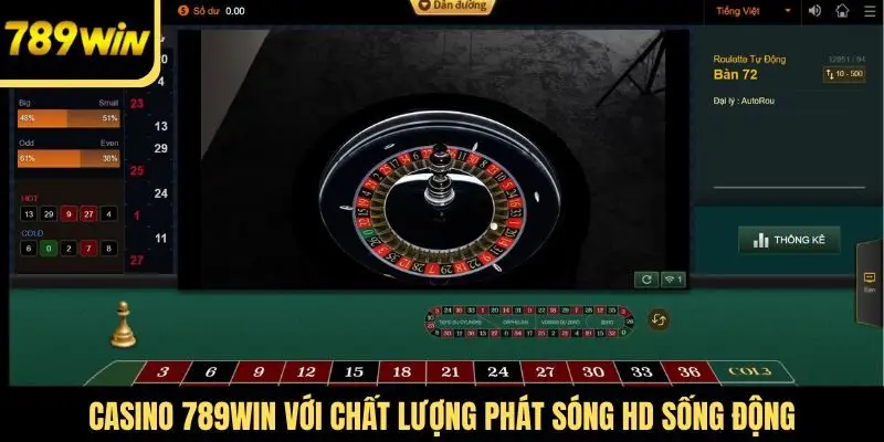 Casino 789Win với chất lượng phát sóng HD sống động